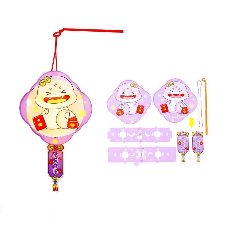 元宵节花灯祈福DIY灯笼手工制作蛇年花灯