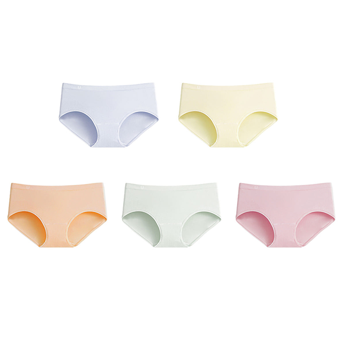 Ubras 60S Modal Seamless Cotton Mid Waist Pants (Five Pack) – Group 09-L 100 g