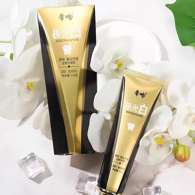 常吻极光白牙膏净齿美白去黄去口臭清新口腔125g