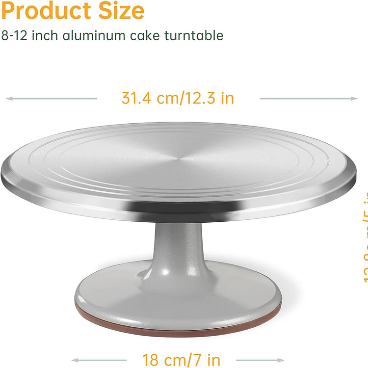 12英寸圆形铝制高旋转蛋糕装饰架 1 个