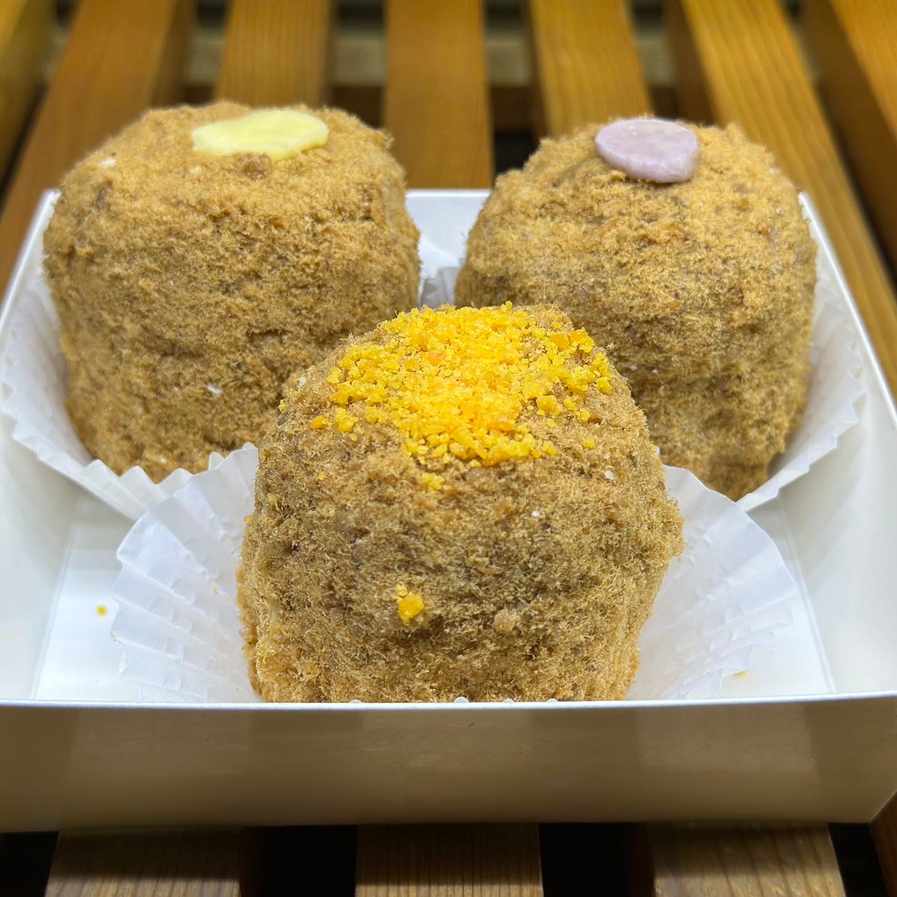 Get Duke Bakery Pork Floss Cake 3 counts taro, egg, original each Delivered Weee! Asian Market