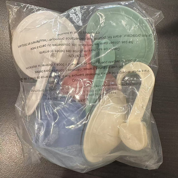 简素家 吸盘挂钩 粉白绿米蓝 5个/包