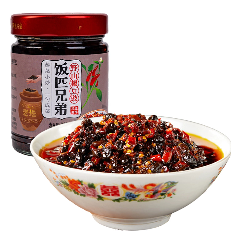 饭匹兄弟野山椒豆豉酱香辣下饭菜240g*1瓶