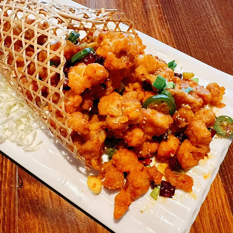 三椒鸡  辣子鸡丁 约400g