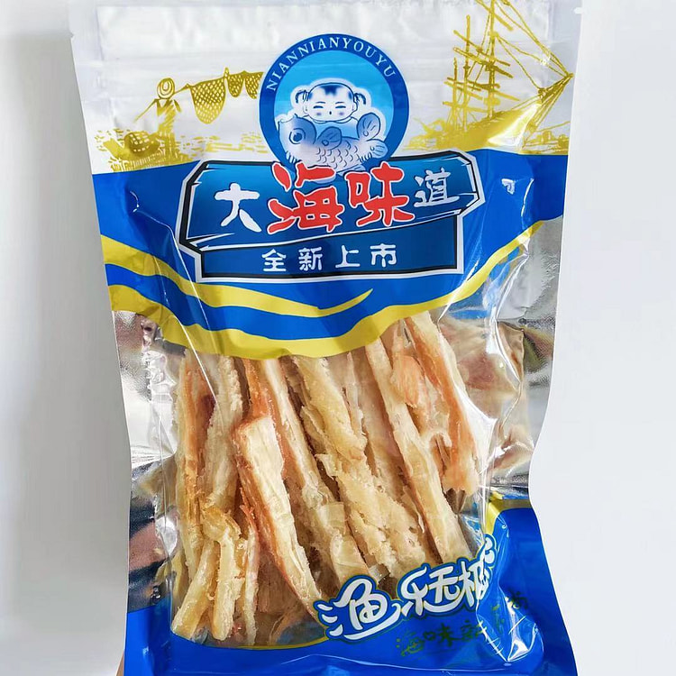 大海味道青岛特产鱿鱼条即食零食手撕碳烤鱿鱼海味小吃解馋干货 250g*1包装