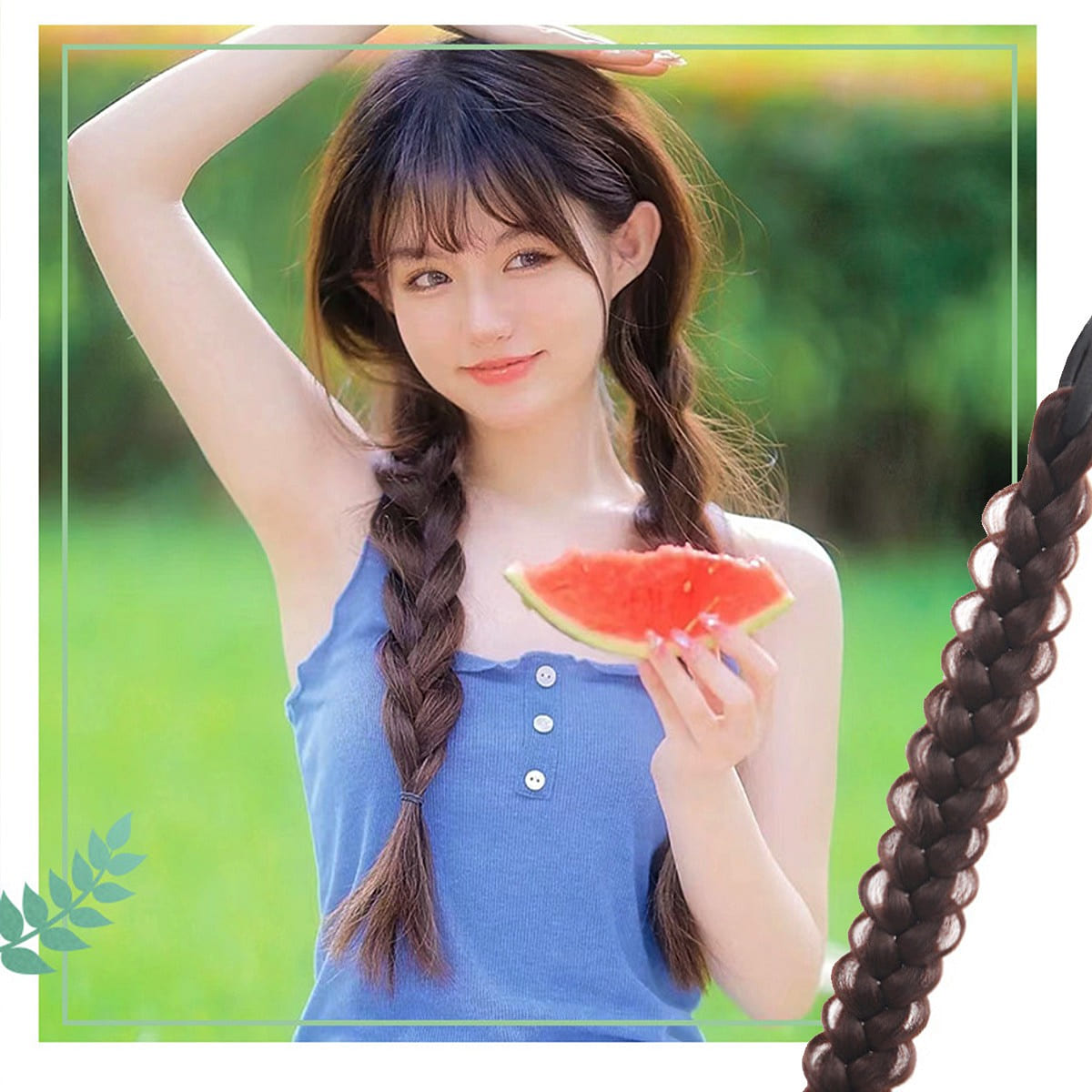 Wig, braid, long hair, chocolate color 1 piece 1 each