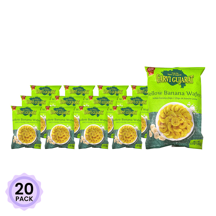 Garvi Gujarat Yellow Banana Wafers 180 克*20 包