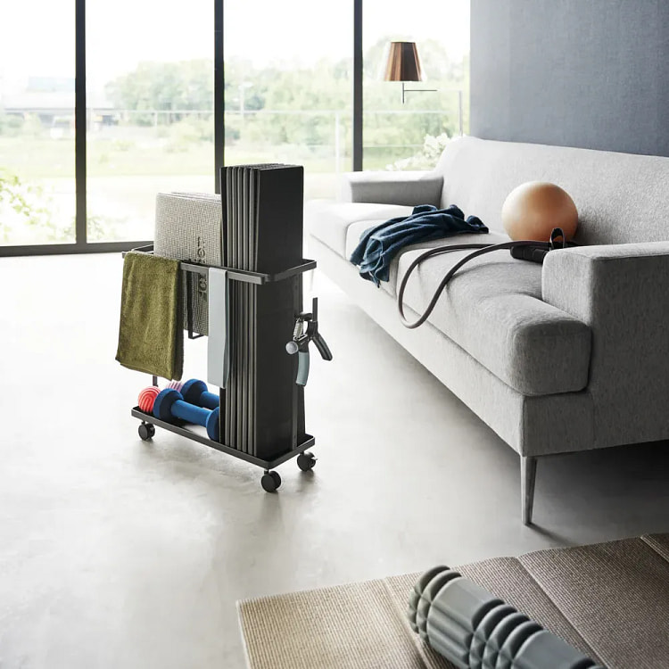 健身器材储物车 - 钢黑色