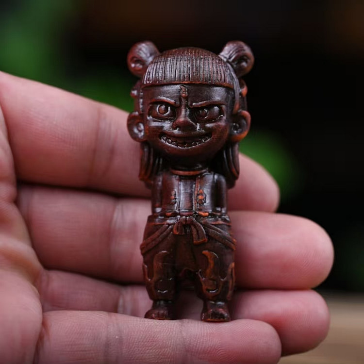 精雕紫檀木哪吒1