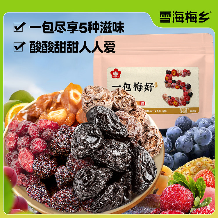 雪海梅乡一包梅好混合蜜饯 203g*1包