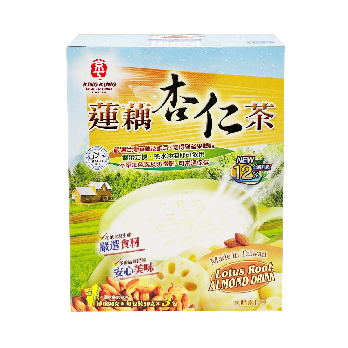 臺灣【京工】蓮藕杏仁茶 減糖 3入 90 克