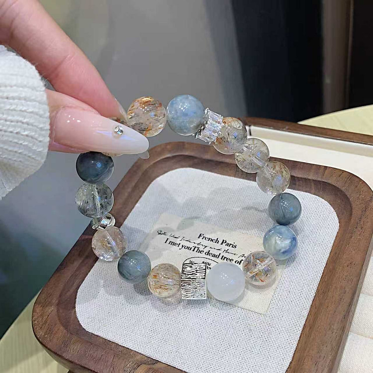 天然鹰眼石多宝水晶超大珠手链 1条 1 箱