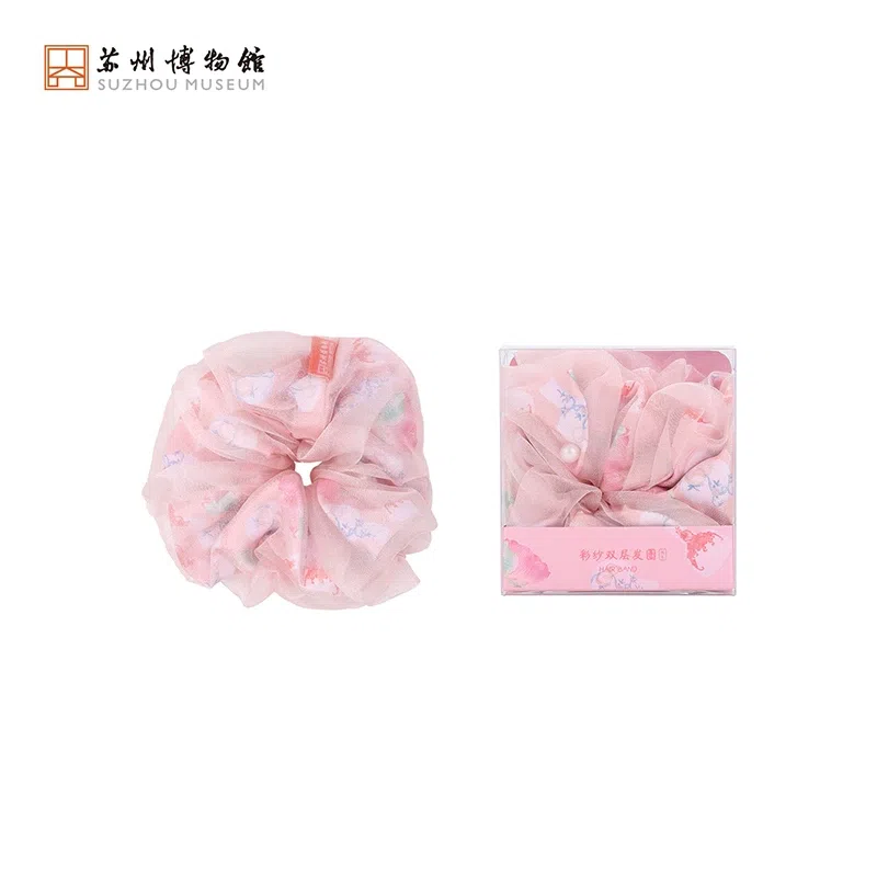 Suzhou Museum Colored Yarn Hair Tie – Peach Bloom 1 count
