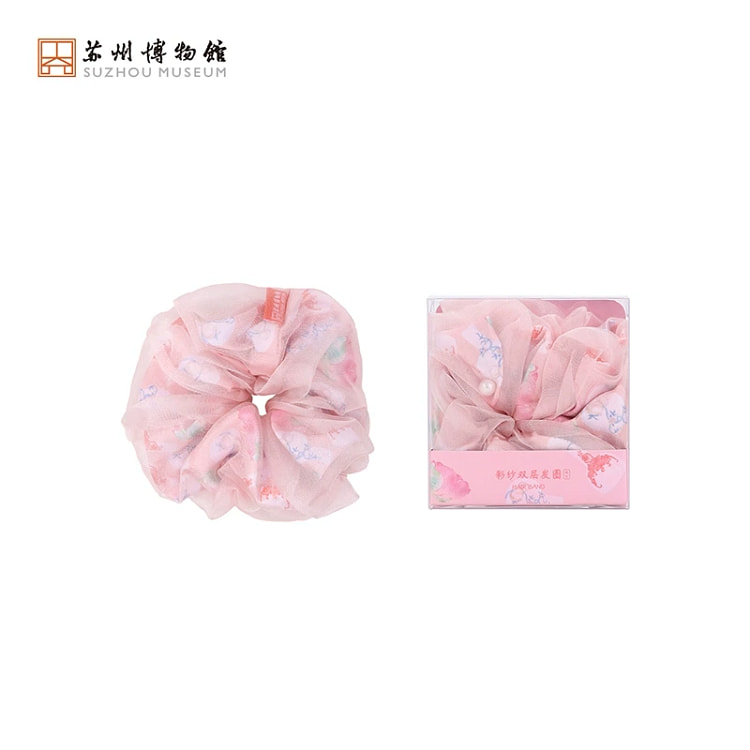 【苏州博物馆】彩纱双层发圈-桃夭