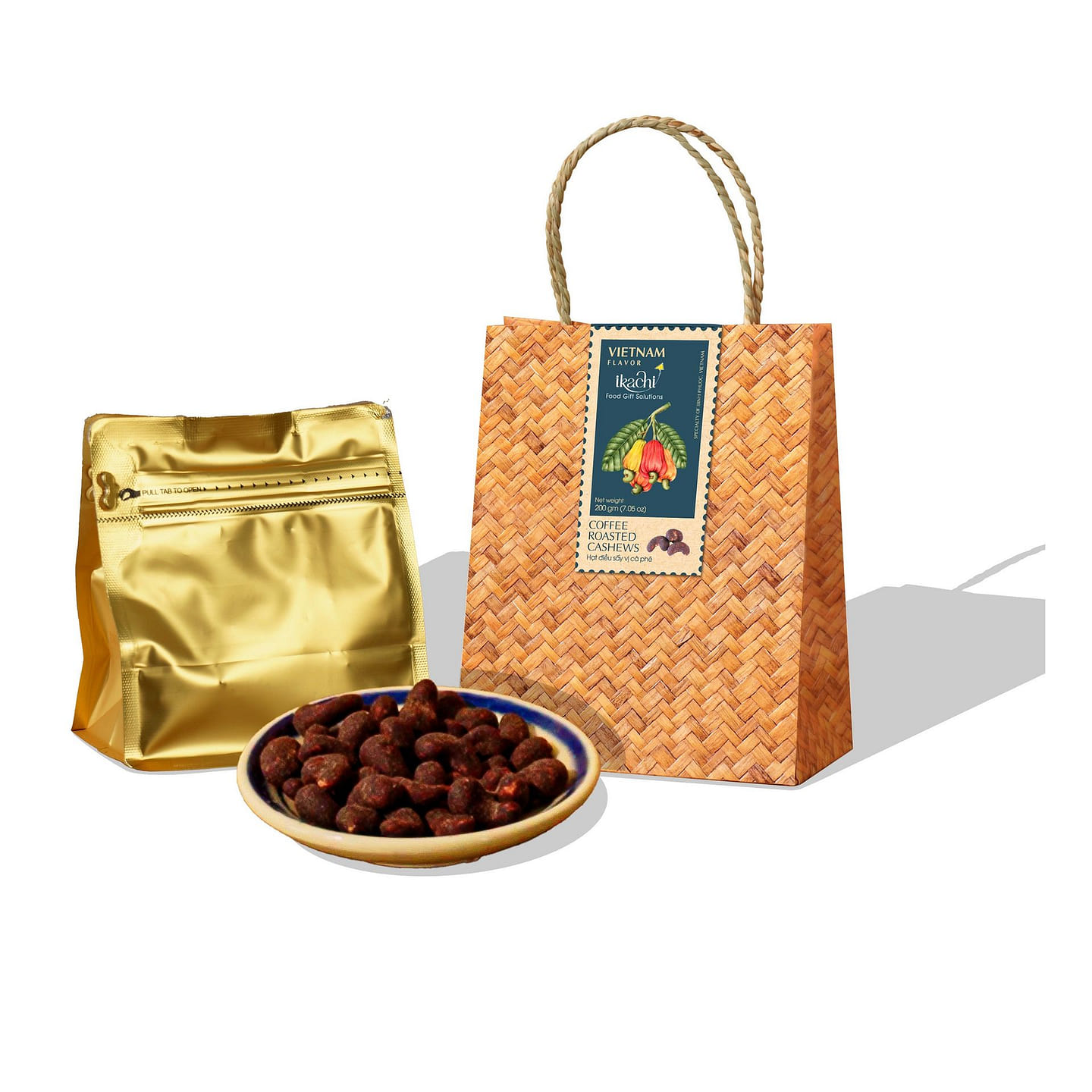 Ikachi Coffee Roasted Cashews Gift Bag 233 g