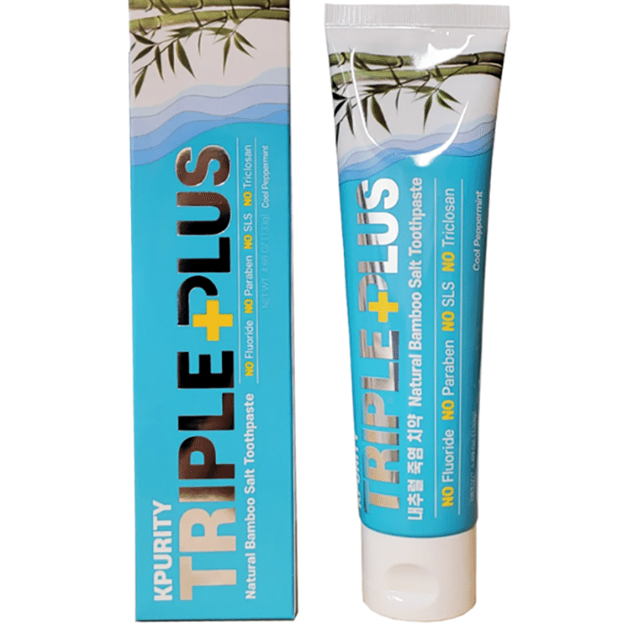Triple Plus Premium Natural Bamboo Salt Toothpaste w/ Propolis & Green Tea 133g 1 box