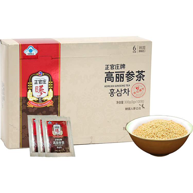 正官庄人参 原装进口六年根高丽参茶300g礼盒（3g*100袋）健康滋补礼品