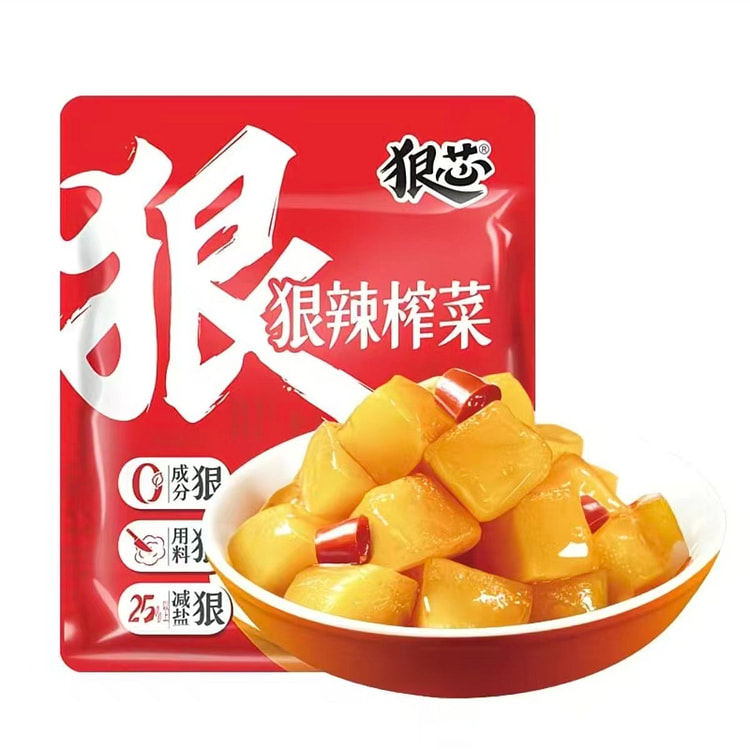 吉香居狠芯狠辣榨菜芯香辣即食开味下饭菜25*4包 100 克