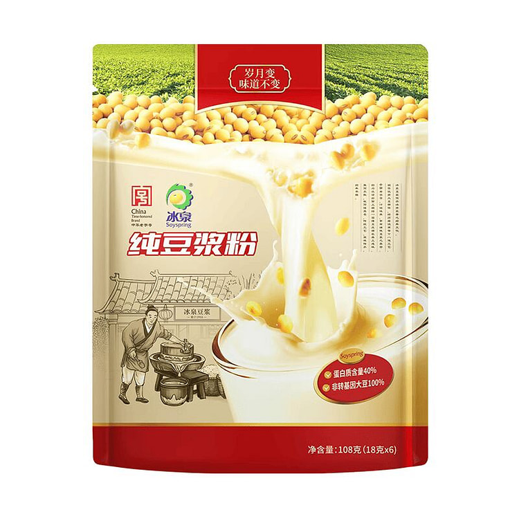 冰泉 纯豆浆粉 原味豆浆粉高蛋白健身早餐 1袋 108 克
