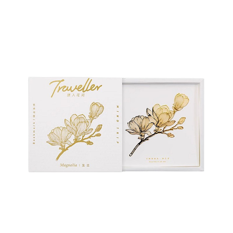 18K Gold Plated Magnolia Book Clip CAA 1pc 1 count