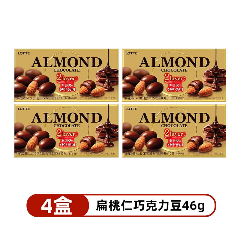 Lotte Almond Chocolate Dragees (46g x 4 boxes) 184 g