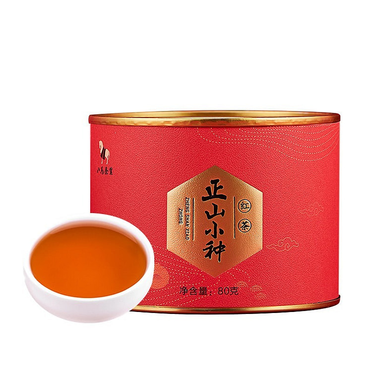 八马茶叶 武夷山桐木关正宗正山小种红茶罐装80g x 1