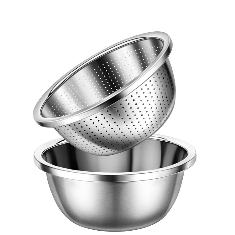 304不锈钢沥水篮  滤水篮洗菜盆 滤盆+实心盆 1 份