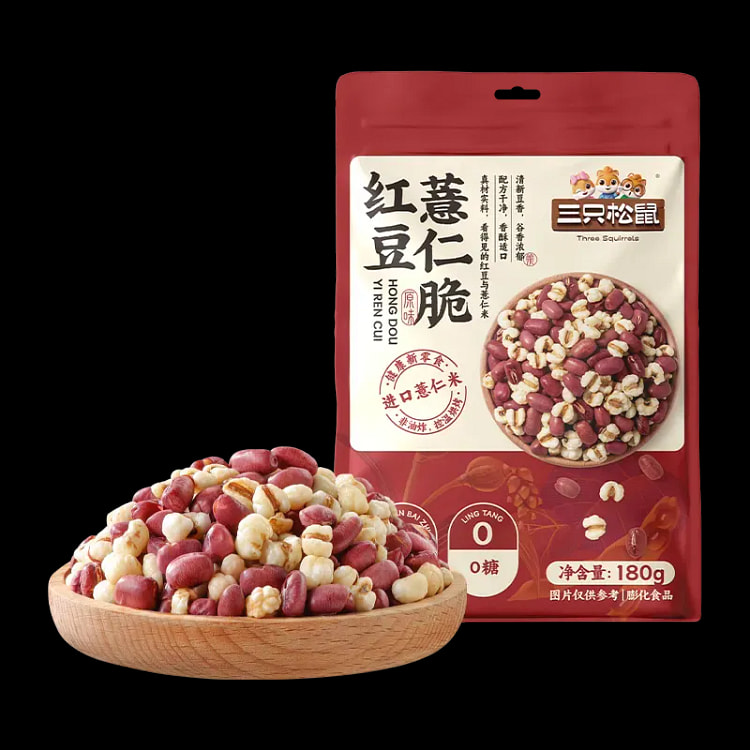 三只松鼠红豆薏仁脆烘烤熟制即食解馋小吃180g 180 克