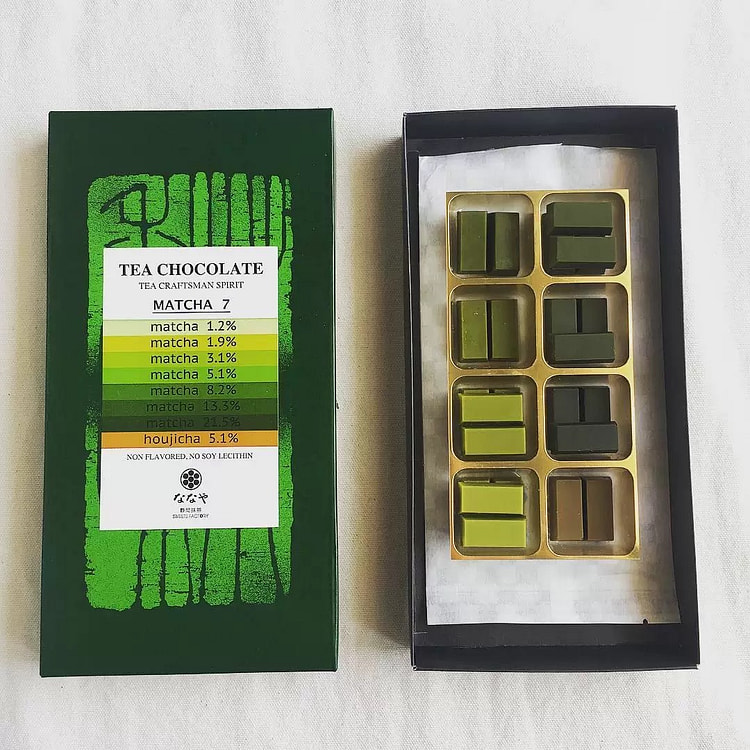 NANAYA 8种不同浓度抹茶渐变巧克力 28枚 1 盒