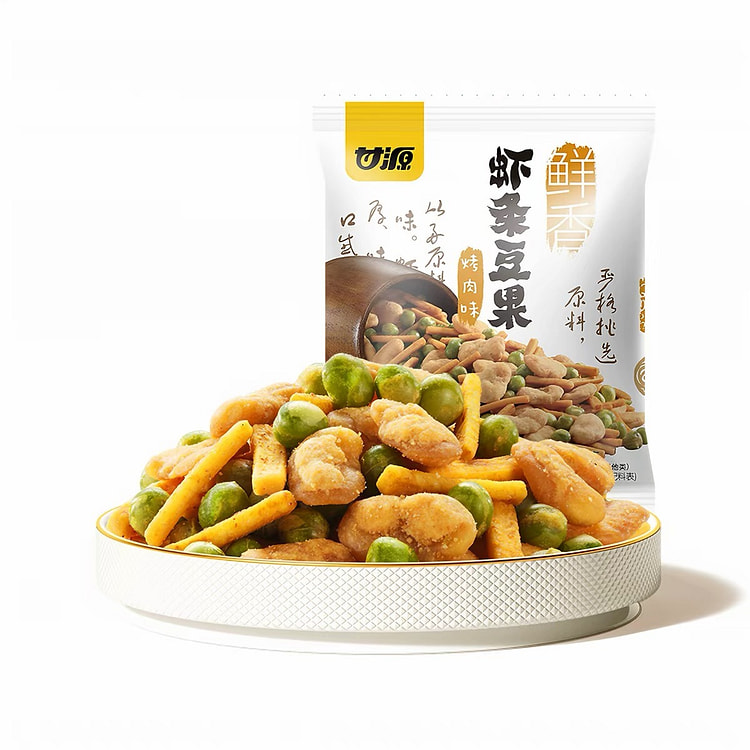 【甘源】虾条豆果 追剧零食《烤禸味》1袋约22小包 285 克