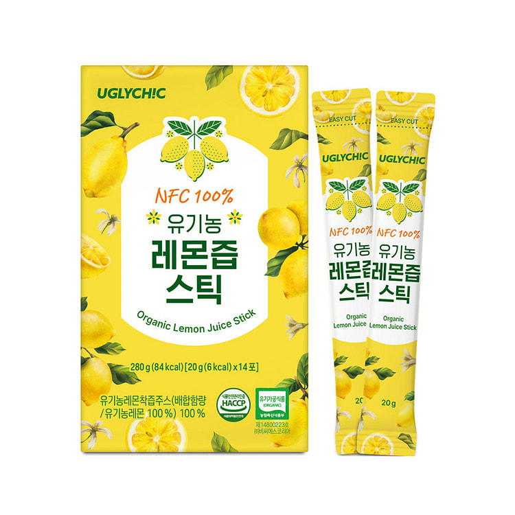 UGLYCH!C Organic Lemon Juice Sticks 14p