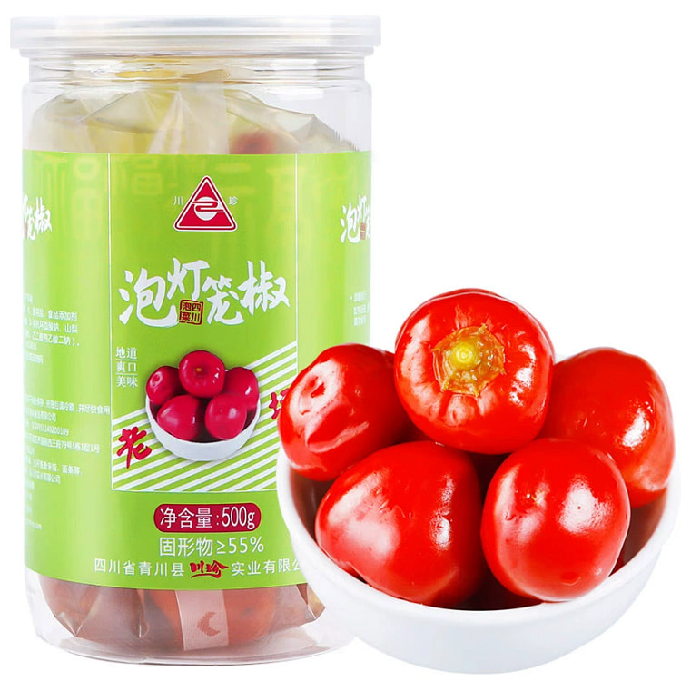 川珍泡红椒四川泡灯笼椒酸辣爽口调味咸菜酸辣下饭泡菜500g*1罐