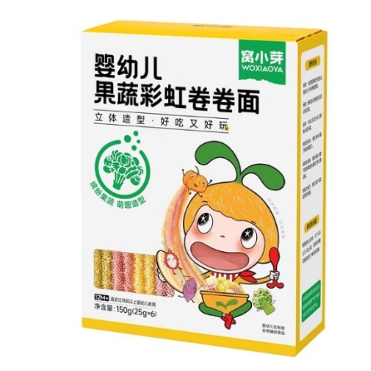 窝小芽果蔬彩虹卷卷面 150g(25g*6) 1 份