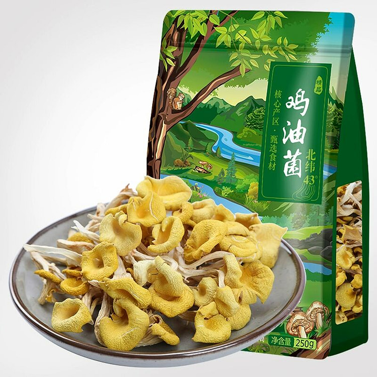 黄松甸 鸡油菌干货黄丝菌蘑菇特产煲汤250g