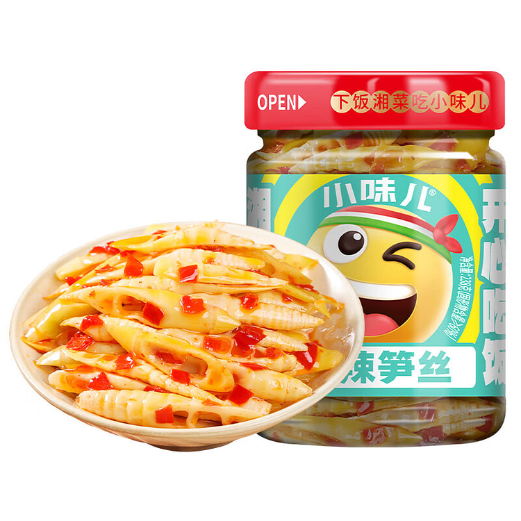 小味儿湖南香辣笋丝 下饭菜开胃菜新鲜烤竹笋嫩笋干 238 克