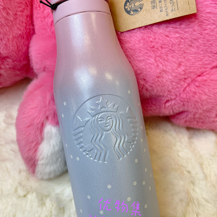 日本星巴克LOGO不锈钢渐变蓝粉色保温杯