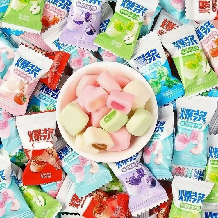 爆浆瑞士糖多口味混合水果夹心糖果 200 克