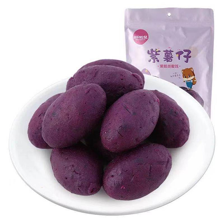 Three squirrel purple potato, sweet potato, dry sweet potato, dry ground, d