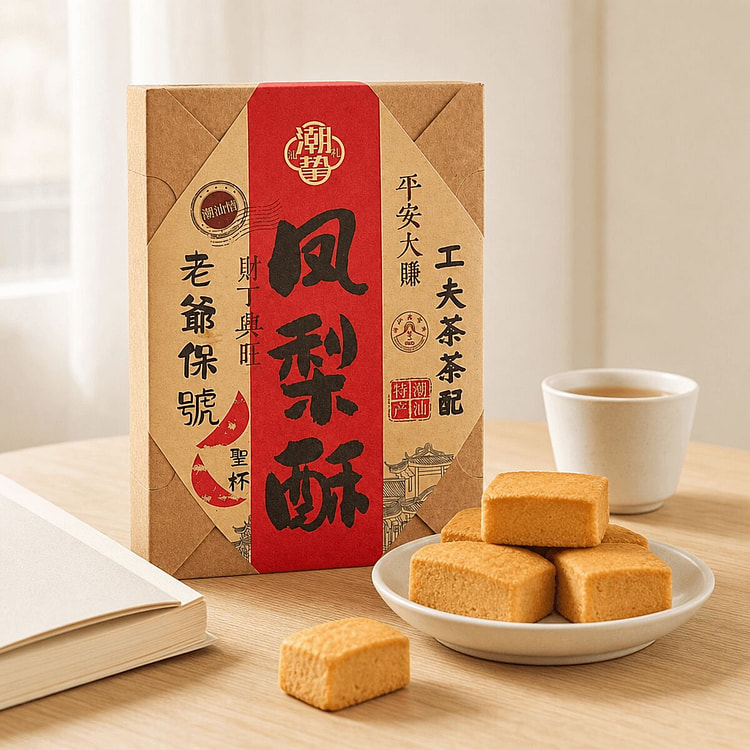 潮挚 复古凤梨酥（纸盒装） 潮汕传统糕点 300 克