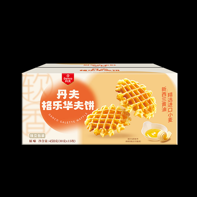 丹夫 华夫饼格乐原味营养早餐糕点心零食小吃下午茶450g*1盒