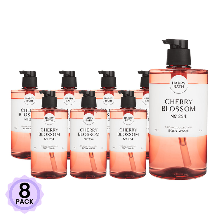 HAPPY BATH Original Collection Cherry Blossom Body Wash 910 g*8 pack