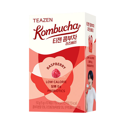 Kombucha Tea Powdered Beverage Mix 10 Sticks Raspberry 1 ส่วน