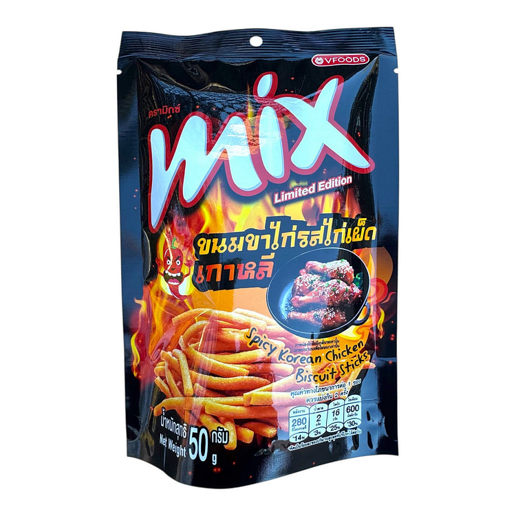 VFOODS-MIX 辣味韩式鸡肉饼干条 50 克 (min 2)
