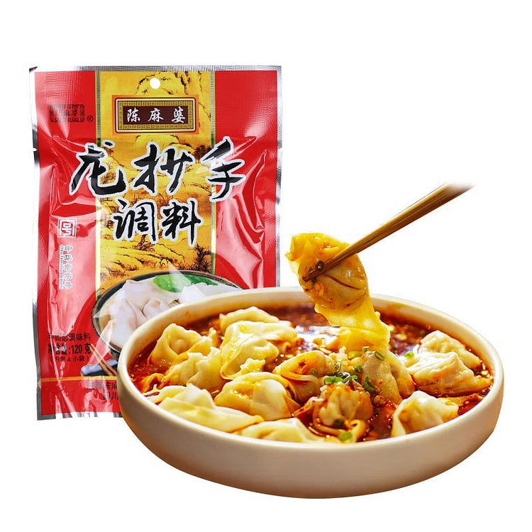 陈麻婆 钟水饺调料120g *3成都特产红油饺子蘸料 龙抄手调味料甜辣水饺 龙抄手调料120g