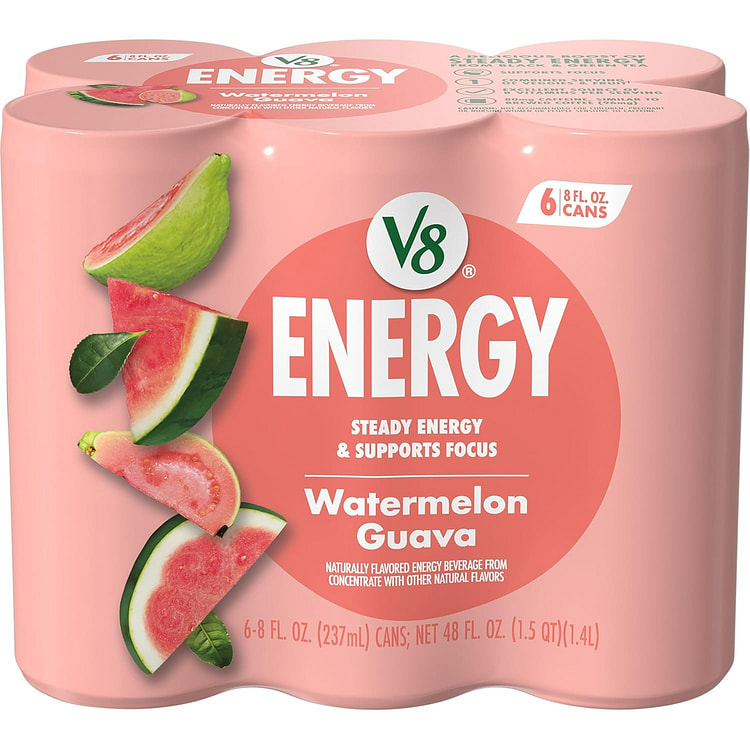 Energy Watermelon Guava Energy Drink, 8floz x6Can 1 each