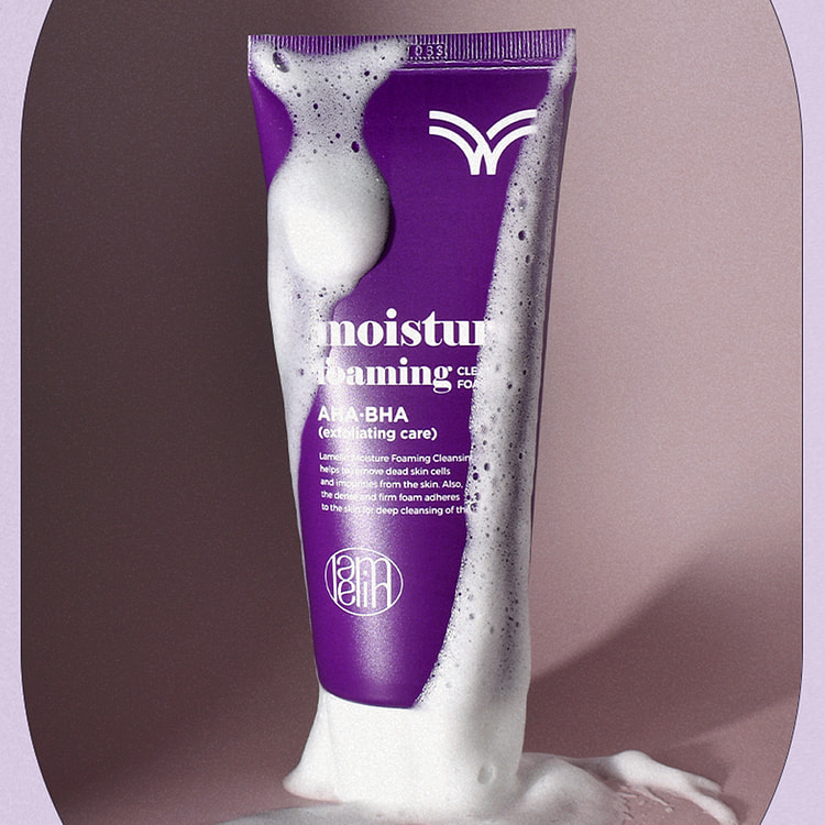 Korea Direct - LAMELIN Moisture Foaming Cleansing Foam AHA BHA 100ml