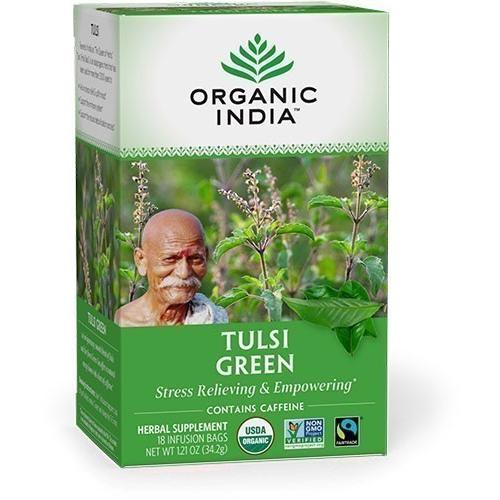 Organic India Tulsi Green Tea, 18 tea bags 18 count