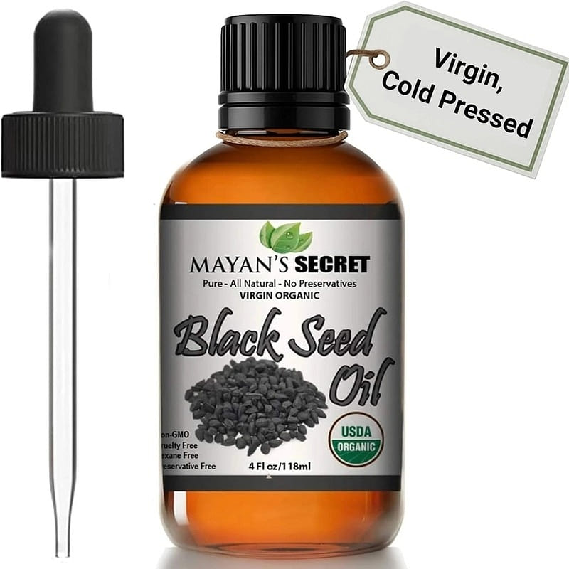 Organic Black Seed Oil Cold Pressed Virgin 4oz Hex 4 fl.oz