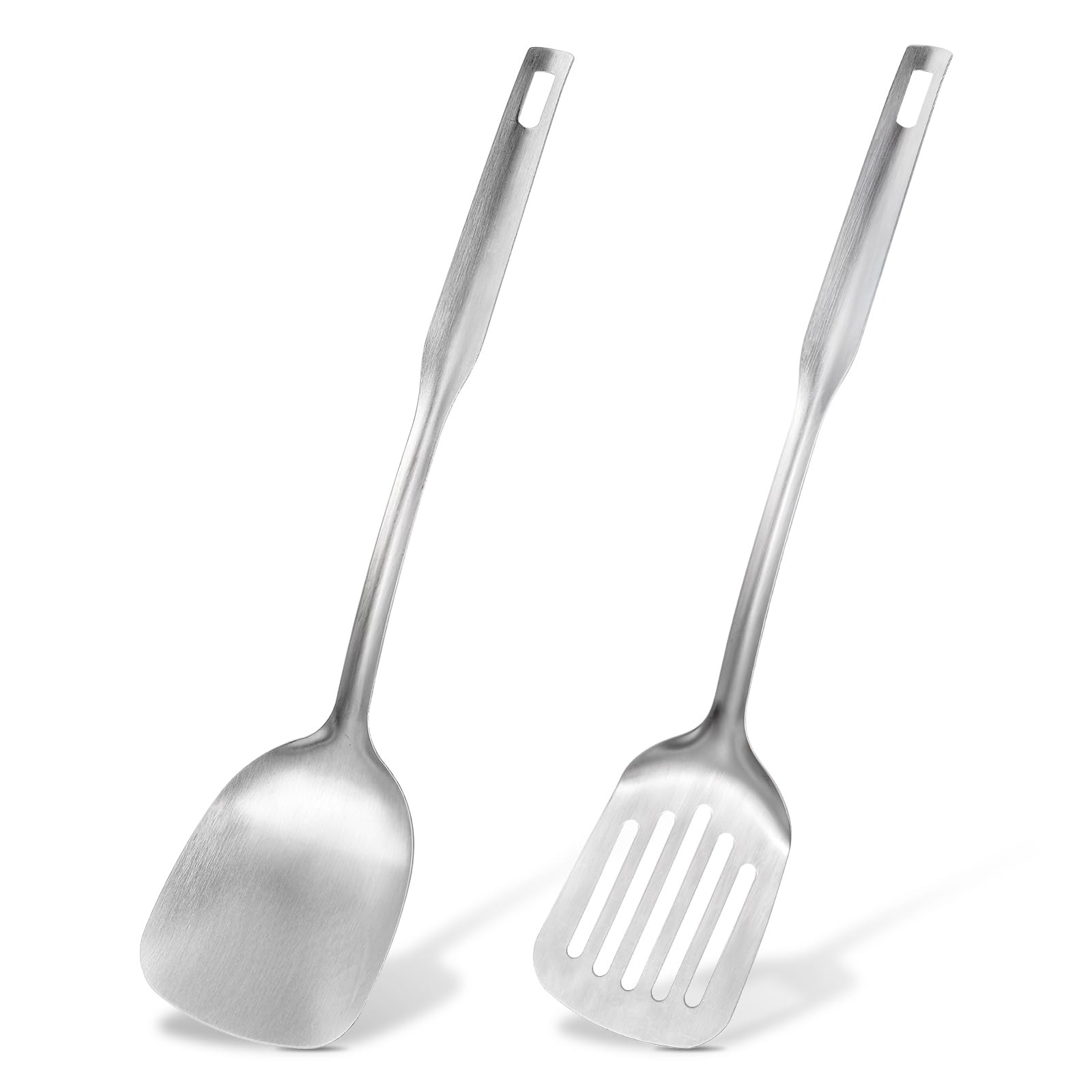 Kitchen Stainless Steel Spatulas Set, 2Pcs Silver 1 ส่วน
