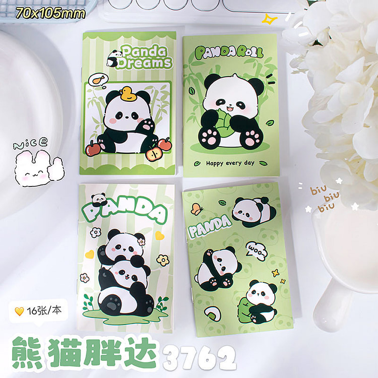 A7 Cute Pocket Notebook - Panda 1 each